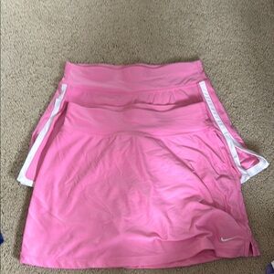 Set of 2 NIKE Vibrant Pink Tennis Skirt and  Pink with White Trim